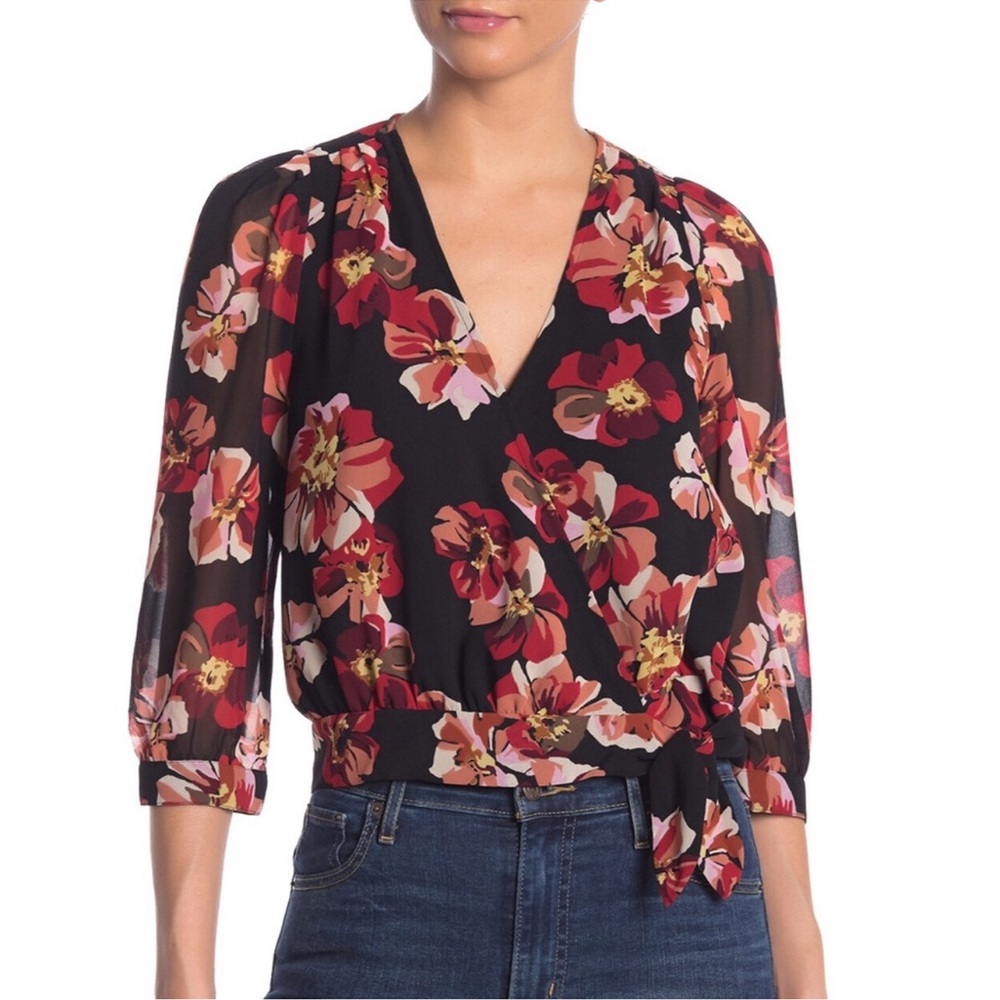 Madewell Floral Wrap Surplice Top